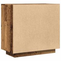 Dressoir 80x40x75 cm bewerkt hout oud houtkleurig - thumbnail