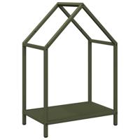 Brandhoutrek 40x25x60 cm koudgewalst staal olijfgroen - thumbnail
