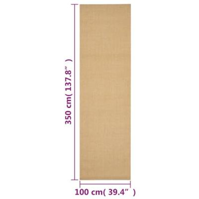 VidaXL Vloerkleed 100x350 cm natuurlijk sisal