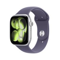 Apple Watch Series 11 GPS - 46 mm - Zilveren aluminium kast - Paarse mist sportband - S/M - thumbnail