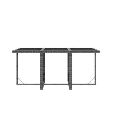 7-delige Tuinset met kussens poly rattan grijs - thumbnail