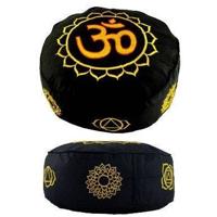 Yogi & Yogini Meditatiekussen Rond Katoen Zwart - Chakra - 33 x 17 cm - thumbnail