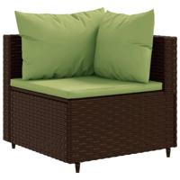 5-delige Loungeset met kussens poly rattan bruin - thumbnail