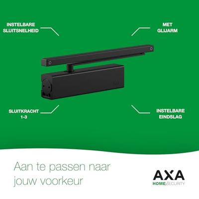 AXA AXA 7508 deurdranger met glijarm sluitkracht 1-3 - zwart AXA AXA 7508 deurdranger met glijarm sluitkracht 1-3 - zwart