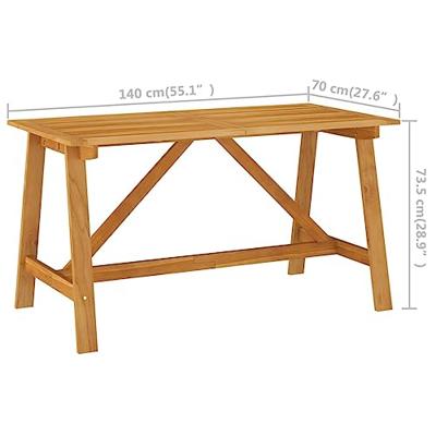 vidaXL Tuintafel 140x70x73,5 cm massief acaciahout