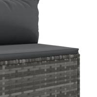 6-delige Loungeset met kussens poly rattan grijs - thumbnail