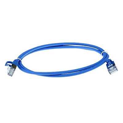 ACT Blauwe 5 meter LSZH U/FTP CAT6A datacenter slimline patchkabel snagless met RJ45 connectoren