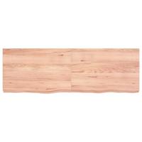 VidaXL Wastafelblad 120x40x(2-6) cm behandeld massief hout lichtbruin - thumbnail