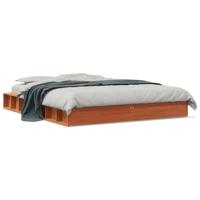 Bedframe zonder matras massief grenenhout wasbruin 150x200 cm - thumbnail
