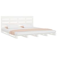 Bedframe zonder matras massief grenenhout wit 160x200 cm - thumbnail
