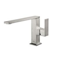 Wastafelmengkraan Tres Cuadro Exclusive 1-Hendel Uitloop Recht 14 cm Vierkant RVS Tres - thumbnail