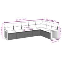 8-delige Loungeset met kussens poly rattan beige - thumbnail