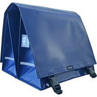 Dubbele Fietstas XL PVC 46L donkerblauw - thumbnail