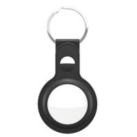 KeyBudz AirTag leather keyring - Black - thumbnail