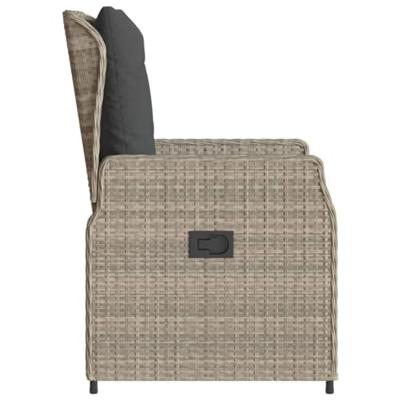 Tuinstoelen 2 st verstelbaar poly rattan lichtgrijs - thumbnail
