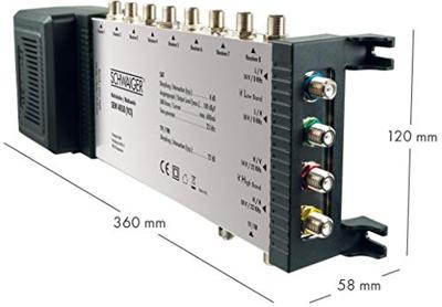 Schwaiger SEW4058 Satelliet multiswitch Ingangen (satelliet): 5 (4 satelliet / 1 terrestrisch) Aantal gebruikers: 8 Schwaiger SEW4058 Satelliet multiswitch Ingangen (satelliet): 5 (4 satelliet / 1 terrestrisch) Aantal gebruikers: 8