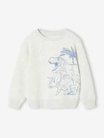 Fantasie sweater voor jongens gemêleerd wit - thumbnail