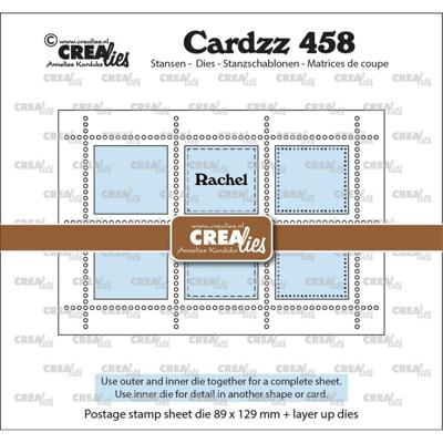 Crealies • rechthoekig postzegelvel rachel met 6 rechthoeken