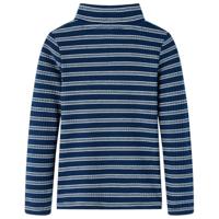 Kindershirt met lange mouwen gestreept 140 marineblauw - thumbnail