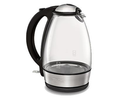 Tefal Glass Vision waterkoker 1,7 l Zwart, Roestvrijstaal, Transparant 2400 W