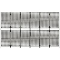 Kamerscherm 6 panelen poly rattan grijs - thumbnail