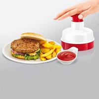 Metaltex kitchen helpers hamburgerpers 11 cm rood/wit - thumbnail