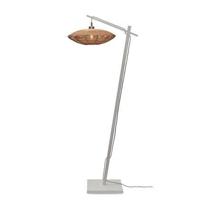 GOOD&MOJO Vloerlamp 'Tanami' Bamboe en rotan, 150cm, kleur Wit/Naturel - thumbnail