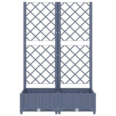 VidaXL Plantenbak met latwerk 80x40x121,5 cm polypropeen donkergrijs