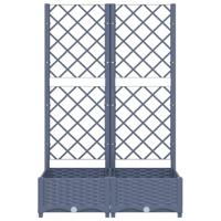 Plantenbak met latwerk 80x40x121,5 cm polypropeen donkergrijs - thumbnail