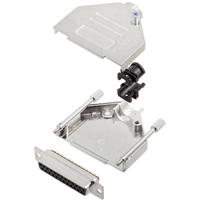 TRU COMPONENTS TCDTZK25DBSK 7709760 D-sub female connectorset 180 ° Aantal polen: 25 Soldeerkelk 1 stuk(s) - thumbnail