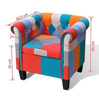 Fauteuil met patchwork stof meerkleurig - thumbnail
