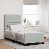 Boxspringbed met hoofdeinde Lichtgrijs 90 x 190 cm Fluweel - thumbnail