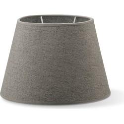 Lampenkap ovaal schuin | taps | linnen | stoffen lampenkap voor tafellamp | lampenkap met E27 fitting | B24cm H14cm | grijs
