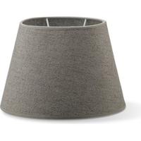 Lampenkap ovaal schuin | taps | linnen | stoffen lampenkap voor tafellamp | lampenkap met E27 fitting | B24cm H14cm | grijs - thumbnail