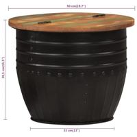 Salontafel 50x39,5 cm massief gerecycled hout zwart - thumbnail