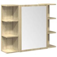 3-delige Badkamermeubelset bewerkt hout sonoma eikenkleurig - thumbnail