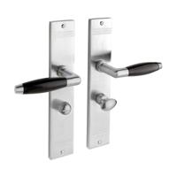 De Oude Deurklink Deurklink Retro geveerd mat nikkel op schild met wc slot 63/8 mm - thumbnail