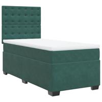 Boxspring met matras fluweel donkergroen 90x190 cm - thumbnail