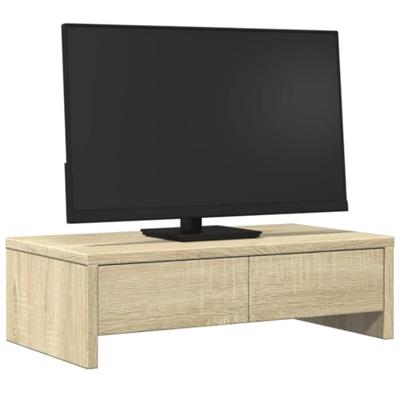 Monitorstandaard met lades 50x27x15 cm hout sonoma eikenkleur