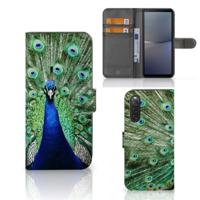 Sony Xperia 10 V | Telefoonhoesje | Met pasjeshouder | Pauw - thumbnail