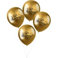 Ballonnen Metallic Goud &apos;50th Anniversary&apos; (4 st) - thumbnail