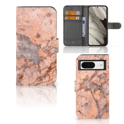 Google Pixel 8 | Bookcase | Marmer Oranje