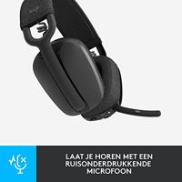 Logitech ZONE VIBE 100 Over Ear headset Bluetooth Stereo Grafiet Ruisonderdrukking (microfoon), Noise Cancelling Volumeregeling, Microfoon uitschakelbaar (mute) - thumbnail