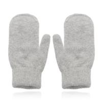 LGT JWLS Lichtgrijze Gebreide Dameswanten - Luxe Konijnenbont Look - thumbnail