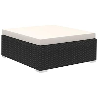 8-delige Loungeset met kussens poly rattan zwart