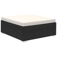 8-delige Loungeset met kussens poly rattan zwart - thumbnail