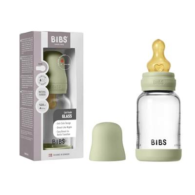 BIBS Glas Latex Slow Flow Babyfles 0+ Maanden Sage