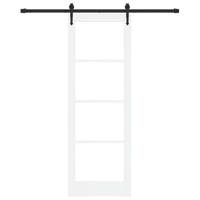 Schuifdeur met Hardware Set Wit 73.5x211 cm Massief Hout - thumbnail