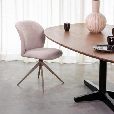 LABEL51 Eetkamerstoel Kimo - Naturel - Boucle - Taupe Frame