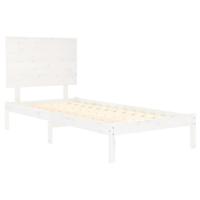 Bedframe massief hout wit 90x190 cm - thumbnail